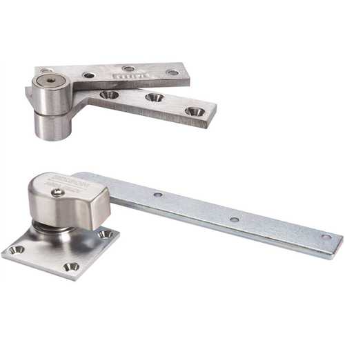 1 in. x 9-5/8 in. Pivot Hinge Aluminum Offset Pivot Regular Interior/Exterior Satin Chrome