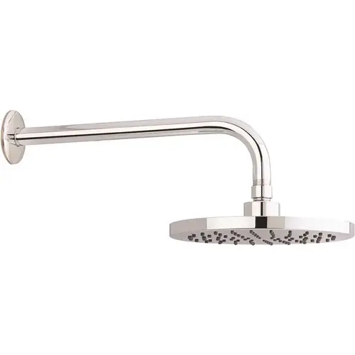 Single-Spray 8 in. Fixed Shower Head with Arm and Flange in Chrome