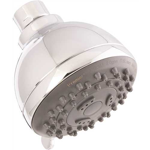 3-Spray 3 in. Single Wall Mount Fixed Adjustable Shower Head in Chrome
