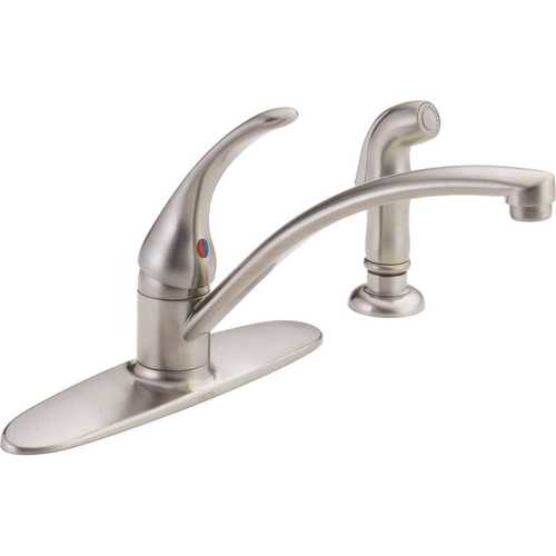 Delta B4410LF-SS Foundations Single-Handle Standard Kitchen Faucet with Side Sprayer in Stainless