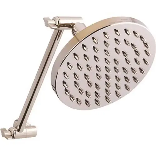 1-Spray 6 in. Single Wall Mount Fixed Rain Shower Head in Polished Nickel