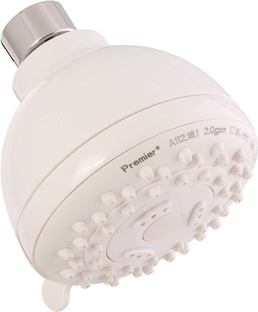 Premier 51043-W000W 3-Spray 3 in. Single Wall Mount Fixed Adjustable Shower Head in White