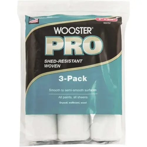 9 in. x 3/8 in. High-Density Pro Woven Roller Cover - pack of 3