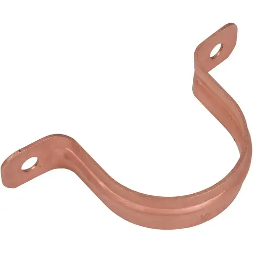 Oatey 33577 1-1/4 in. Copper 2 Hole Tube Strap Silver Metallic