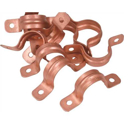 Oatey 33539 3/4-in Copper 2 Hole Tube Strap - pack of 10