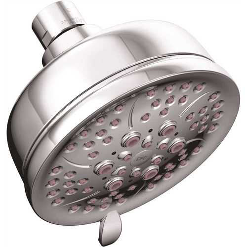 CFG 4-Spray 4.3 in. Single Wall Mount Low Flow Fixed Adjustable Shower Head in Chrome