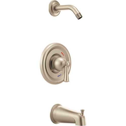 Capstone Lever 1-Handle Wall Mount Tub Shower Trim Kit In Brushed Nickel Valve and Showerhead Not Included