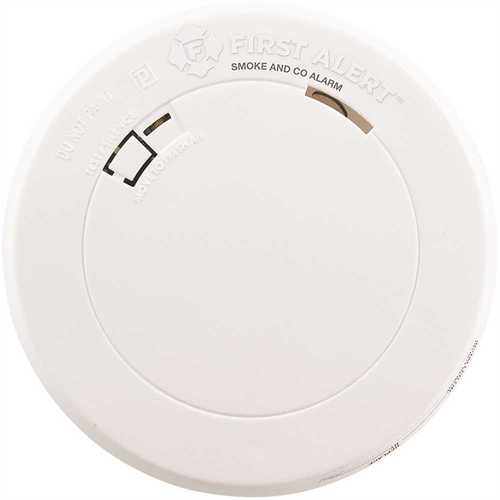 First Alert PC1210V 1039871 Smoke and Carbon Monoxide Alarm, 85 dB, Alarm: Audible, Electrochemical, Photoelectric Sensor White