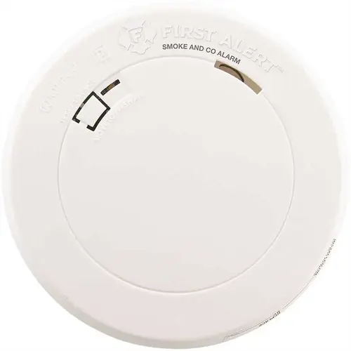 First Alert PC1210V 1039871 Smoke and Carbon Monoxide Alarm, 85 dB, Alarm: Audible, Electrochemical, Photoelectric Sensor White