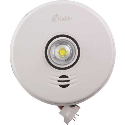 Hardwired 3-in-1 LED Strobe and Combination Smoke and Carbon Monoxide Detector with 10-Year Battery Back Up