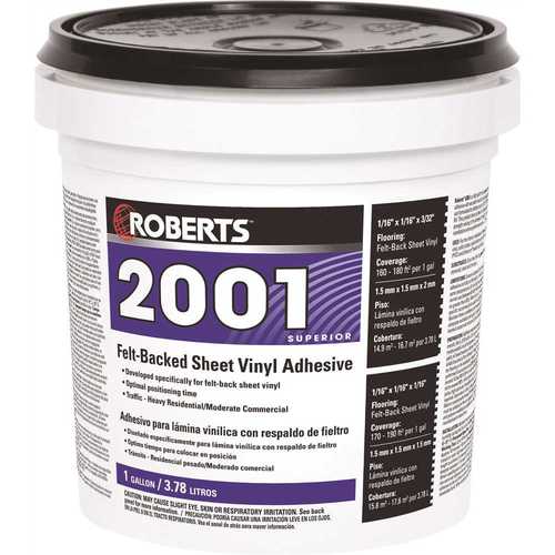 Roberts 2001-1 1 Gal. Felt-Back Sheet Vinyl Glue Adhesive, Superior Grade