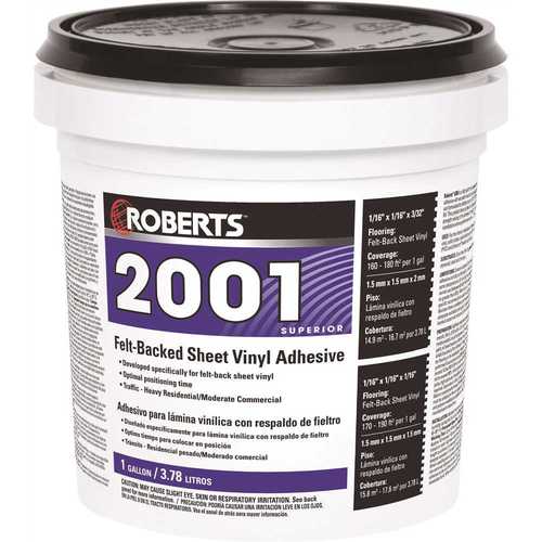 Roberts 2001-1 1 Gal. Felt-Back Sheet Vinyl Glue Adhesive, Superior Grade Beige