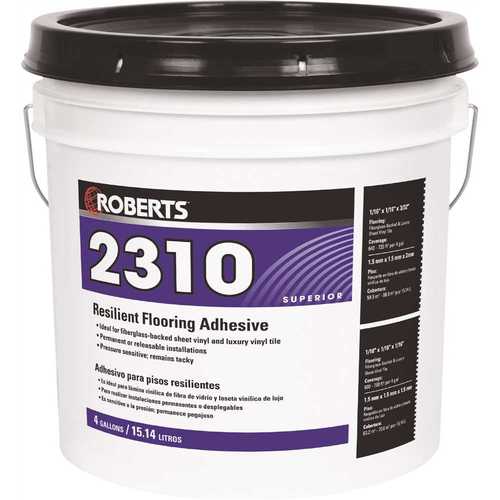 Roberts 2310-4 4 Gal. Resilient Flooring Adhesive for Fiberglass Sheet Goods and Luxury Vinyl Tile Beige