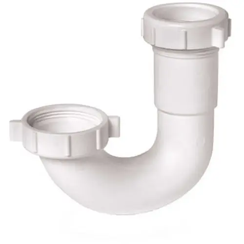 1-1/2 in. Threaded-Joint Plastic J-Bend White
