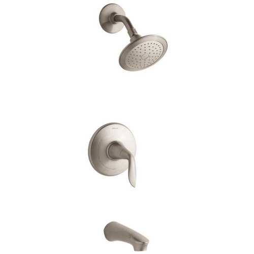 Kohler K-TS5318-4-BN Refinia 1-Handle 1-Spray 2.5 GPM Tub and Shower Faucet with Lever in Vibrant Brushed Nickel (Valve Not Included)