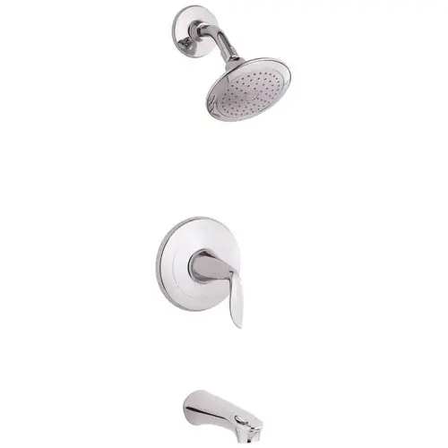 Refinia 1-Handle 1-Spray 2.5 GPM Tub and Shower Faucet with Lever Handle in Polished Chrome (Valve Not Included)