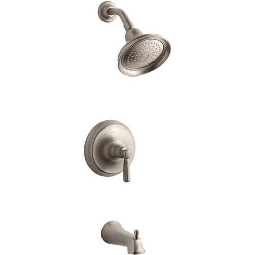 Kohler K-TS10581-4-BN Bancroft 1-Handle 1-Spray Tub and Shower Faucet with Metal Lever Handle in Vibrant Brushed Nickel (Valve Not Included)