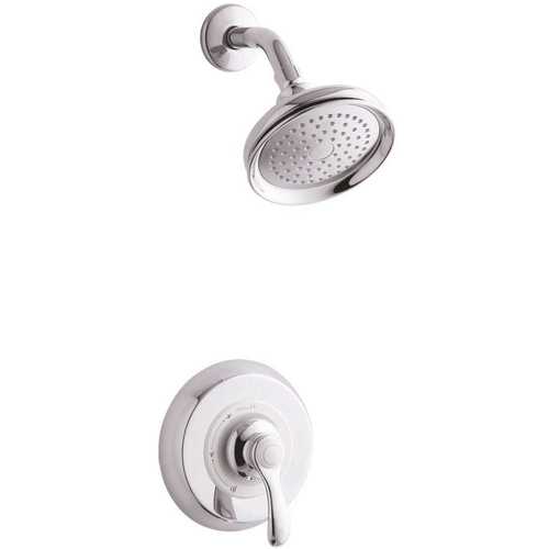 Kohler K-TS12014-4-CP Fairfax 1-Spray 6.5 in. Single Wall Mount Fixed Shower Head in Polished Chrome