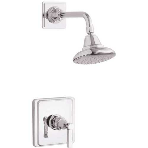 Kohler K-TS13134-4A-CP Pinstripe 1-Spray 6.7 in. Single Wall Mount Fixed Shower Head in Polished Chrome
