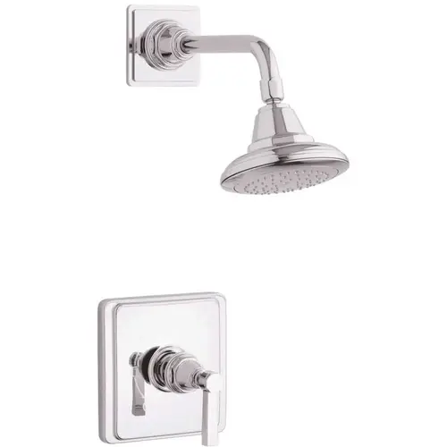 Pinstripe 1-Spray 6.7 in. Single Wall Mount Fixed Shower Head in Polished Chrome