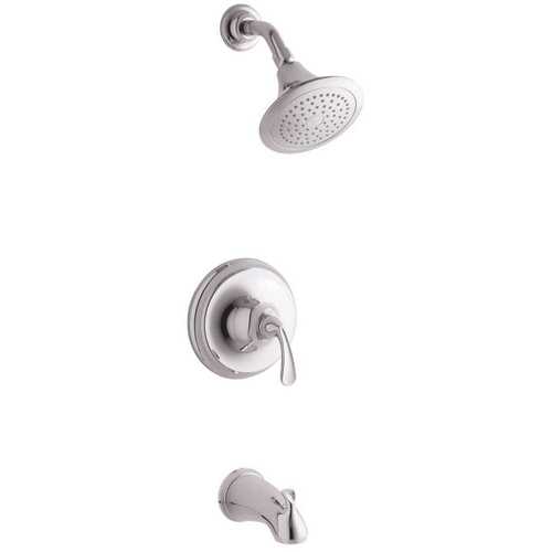 Kohler K-TS10275-4-CP Forte Sculpted 1-Handle 1-Spray 2.5 GPM Tub and Shower Faucet with SlipFit Spout in Polished Chrome (Valve Not Included)
