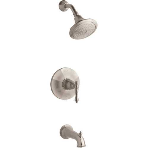 Kohler K-TS13492-4-BN Kelston 1-Handle 1-Spray 2.5 GPM Tub and Shower Faucet with Lever in Vibrant Brushed Nickel (Valve Not Included)