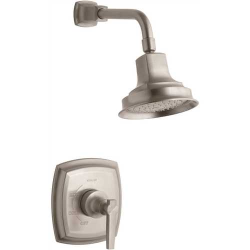 Margaux 1-Spray 6.5 in. Single Wall Mount Fixed Shower Head in Vibrant Brushed Nickel