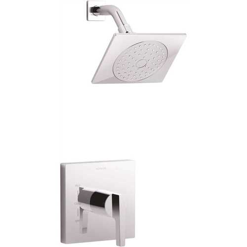 Honesty 1-Spray 6.5 in. Single Wall Mount Fixed Shower Head in Polished Chrome