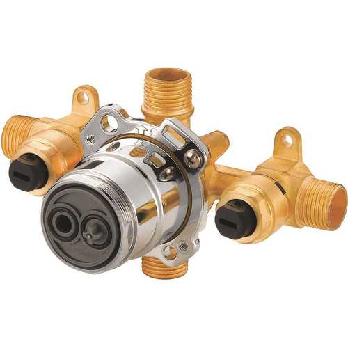 Treysta 1/2 in. 1/2 in. Brass IPS/Sweat Inlets Rough-In Valve with Pressure Test Cap