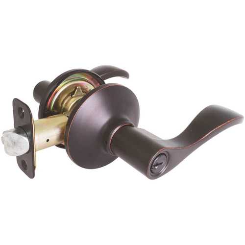 Naples Aged Bronze Keyed Entry Door Lever with SC1 Keyway