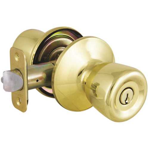 Waterbury Polished Brass Keyed Entry Door Knob