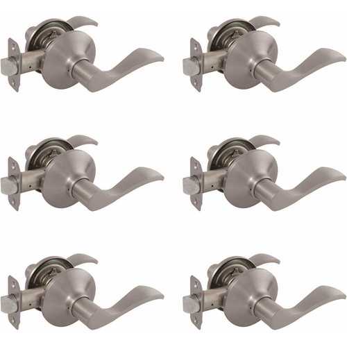 Naples Satin Nickel Passage Hall/Closet Door Lever Contractor Pack