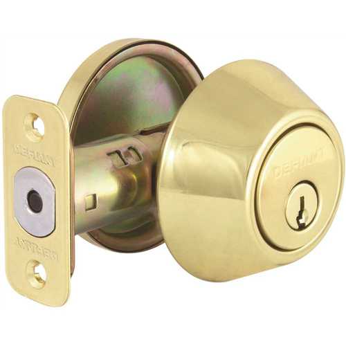 Single Cylinder Polished Brass Deadbolt