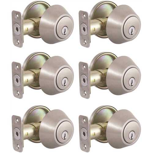 Defiant DLX21D6-K-KD Single Cylinder Satin Nickel Deadbolt Contractor Pack