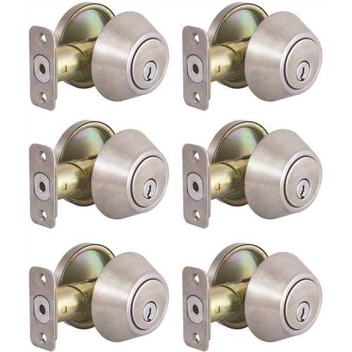 Single Cylinder Stainless Steel Deadbolt Contractor Pack