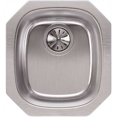 Lustertone Undermount Stainless Steel 14 in. Single Bowl Kitchen Sink