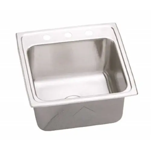 Elkay DLR1919103 Lustertone Drop-In Stainless Steel 19 in. 3-Hole Single Bowl Kitchen Sink