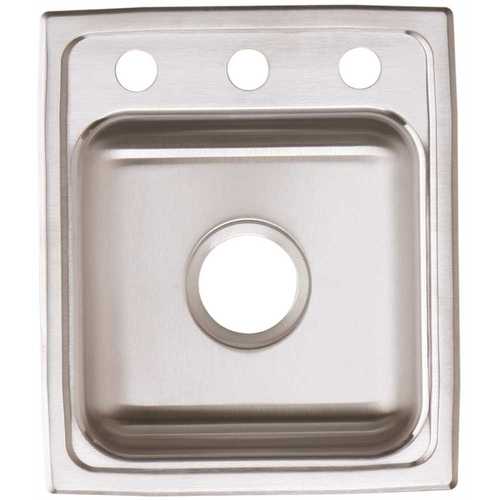 Elkay LR15173 Lustertone Drop-In Stainless Steel 15 in. 3-Hole Single Bowl Bar Sink in Lustrous Highlighted Satin