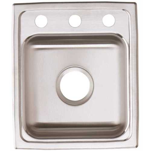 Lustertone Drop-In Stainless Steel 15 in. 3-Hole Single Bowl Bar Sink in Lustrous Highlighted Satin