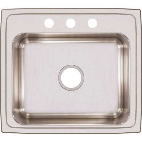 Elkay LR22193 Lustertone Drop-In Stainless Steel 22 in. 3-Hole Single Bowl Kitchen Sink