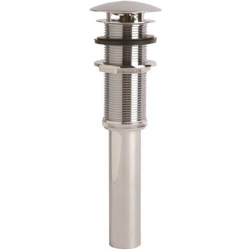 2-3/4 in. Brass Decorative Pushbutton Drain in Chrome with No Overflow