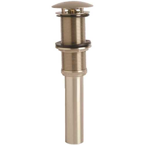 Glacier Bay 89462 2-3/4 in. Brass Decorative Pushbutton Drain in Brushed Nickel with No Overflow