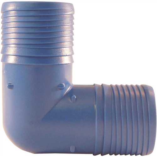 National Brand Alternative ABTE112 1-1/2 in. Polypropylene Blue Twister Insert 90-Degree Elbow