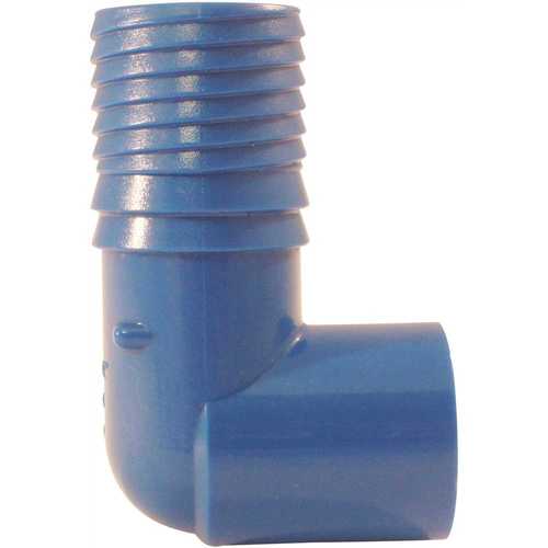 1 in. x 1/2 in. Polypropylene Blue Twister Insert 90-Degree x FPT Elbow