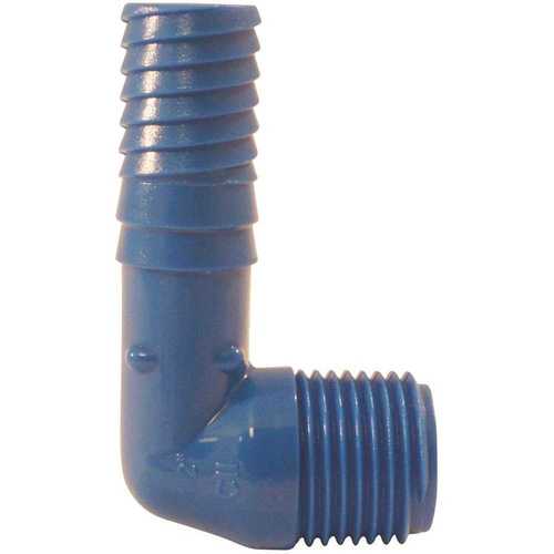 National Brand Alternative ABTME12 1/2 in. Polypropylene Blue Twister Insert 90-Degree x MPT Elbow