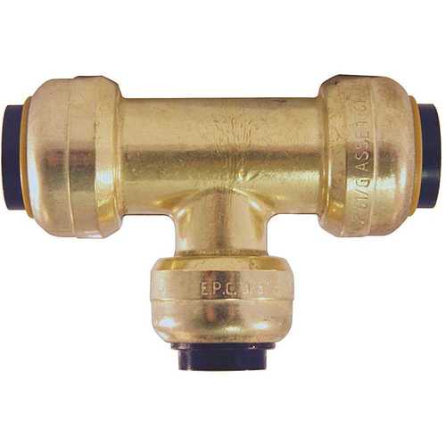 1/2 in. x 1/2 in. x 3/8 in. Brass Push-To-Connect Reducer Tee