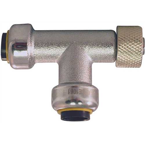 1/4 in. Chrome-Plated Brass Push-To-Connect x 1/4 in. Push-To-Connect x 3/8 in. O.D. Compression Stop Valve Tee