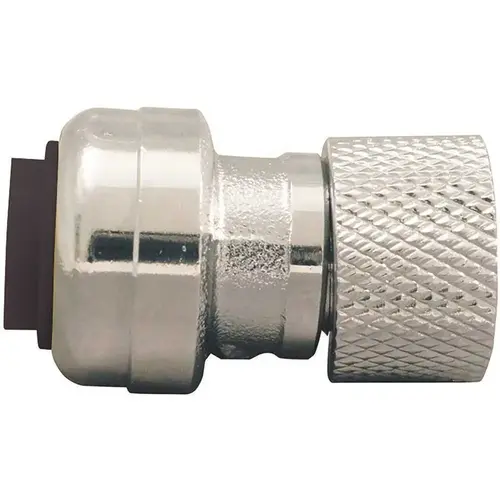 1/4 in. (3/8 in. O.D.) Chrome Plated Brass Push-To-Connect x 3/8 in. Compression Stop Valve Connector