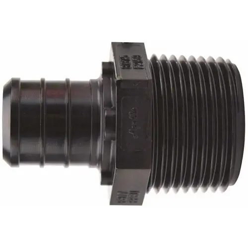 ApolloPEX Series Pipe Adapter, 3/4 in, Barb x MPT, Poly Alloy, 200 psi Pressure Black - pack of 5