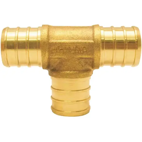 ApolloPEX Series Pipe Tee, 3/4 in, Barb, Brass, 200 psi Pressure - pack of 10